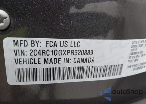 2023 Chrysler Pacifica Limited z USA, uszkodzony, nr VIN 2C4RC1GGXPR520889